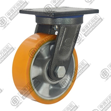 6inch Shock Resistant and Swivel Powder Bracket Aluminum Core Caster with PU Wheel(Flat)