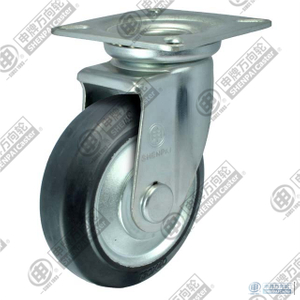 6" Steel Core Rubber Swivel Caster Wheel(Black)
