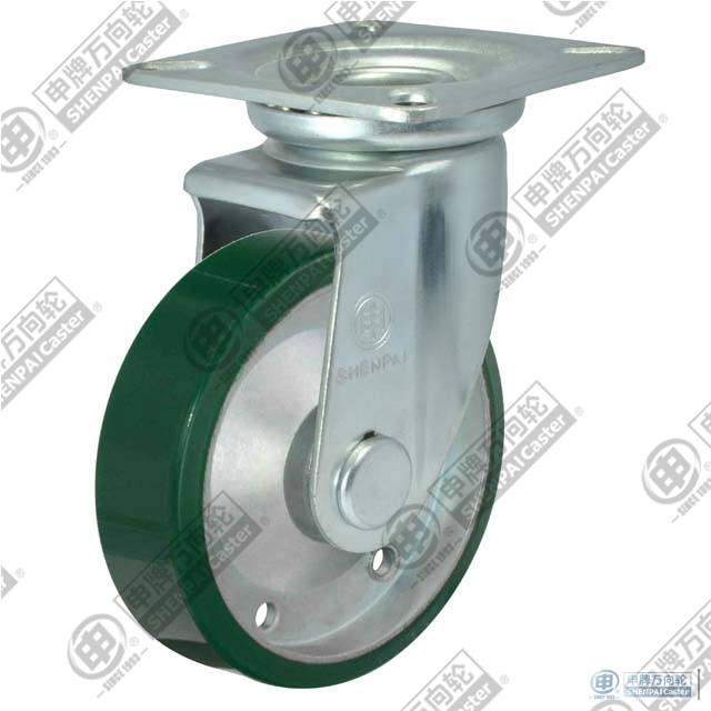 5" Swivel PU on steel core Caster (Green)