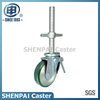 5"Steel Core PU Threaded Stem Swivel Locking Scaffold Caster 
