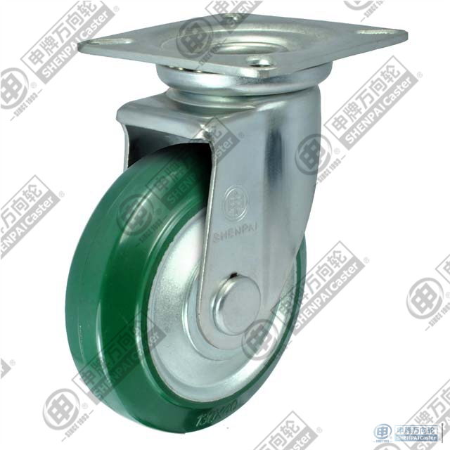 3" Swivel Rubber on steel core Caster (Green)