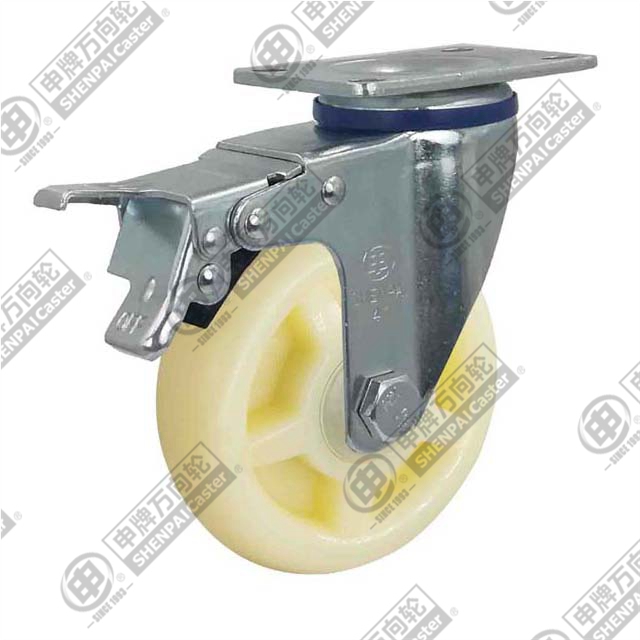 5" swivel onoff with brake Strengthened PP Caster (White)