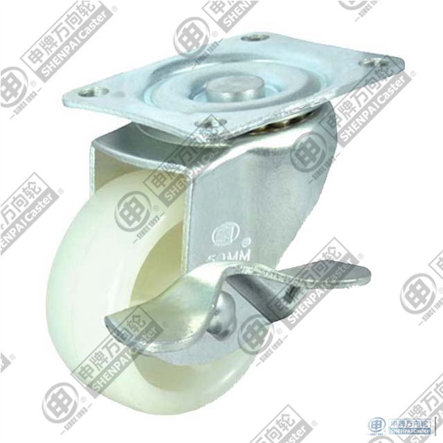 1.5" White PP Swivel Locking Caster Wheel