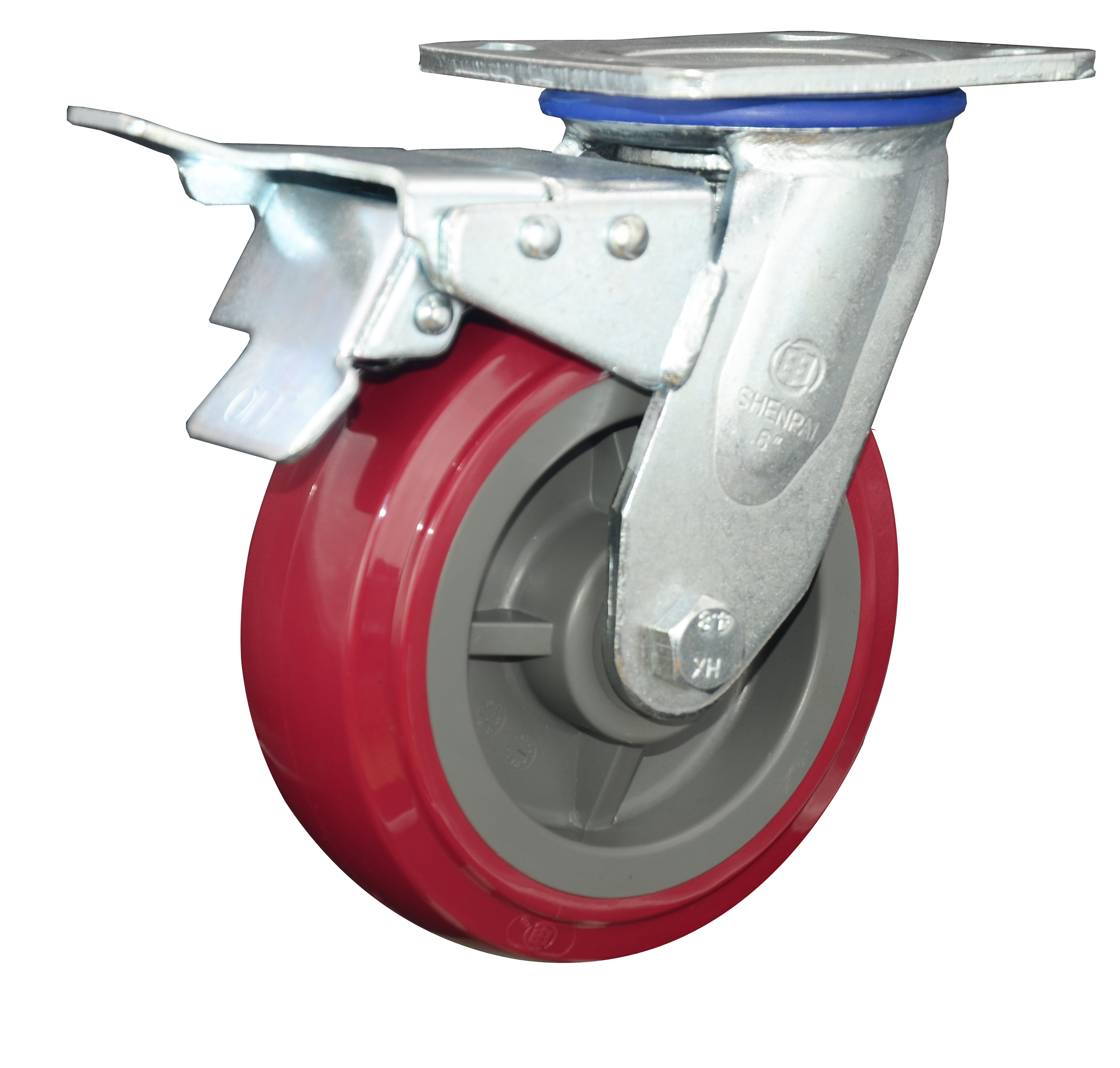 6 Inch Polyurethane Castor Wheel Swivel with brake 