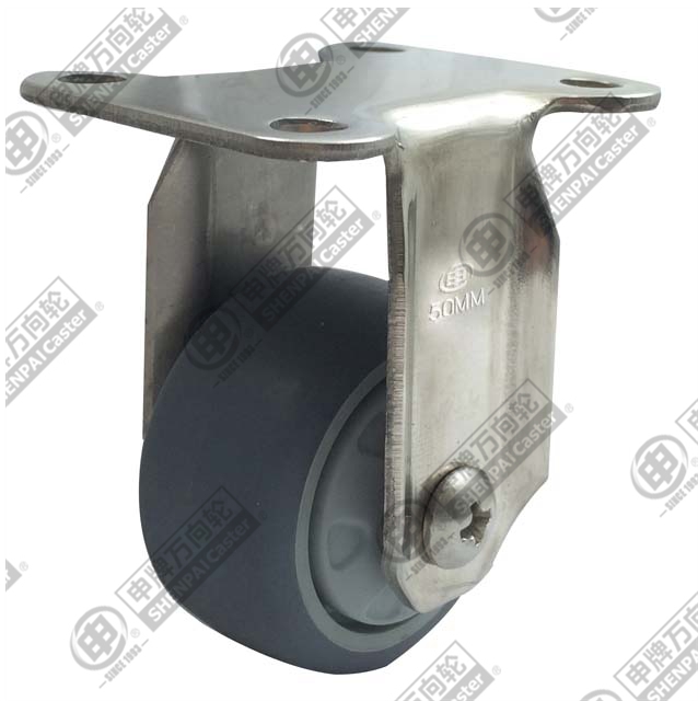 2" Rigid Stainless steel bracket (TPR) Caster (Grey)