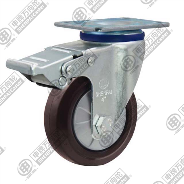 3" Swivel with brake Rubber (Brown)