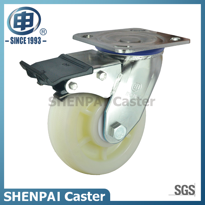 8"Stainless Steel Bracket Swivel Locking PP Caster Wheel